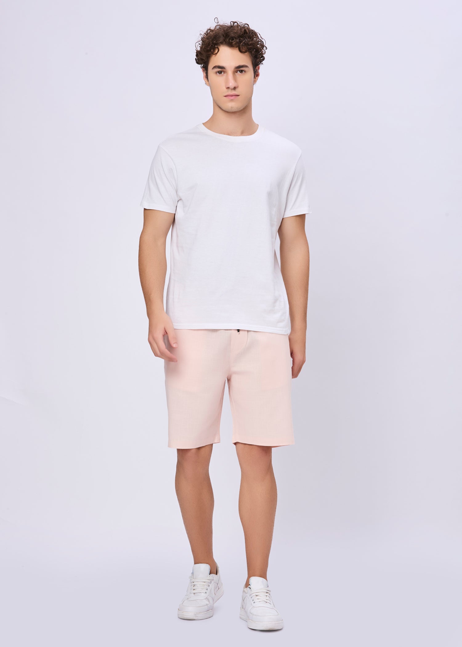 Recall Solid Linen Casual Shorts