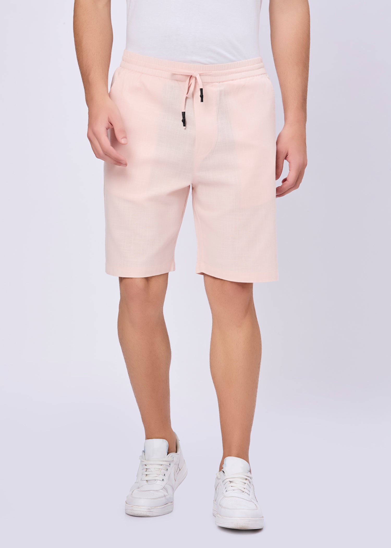 Recall Solid Linen Casual Shorts