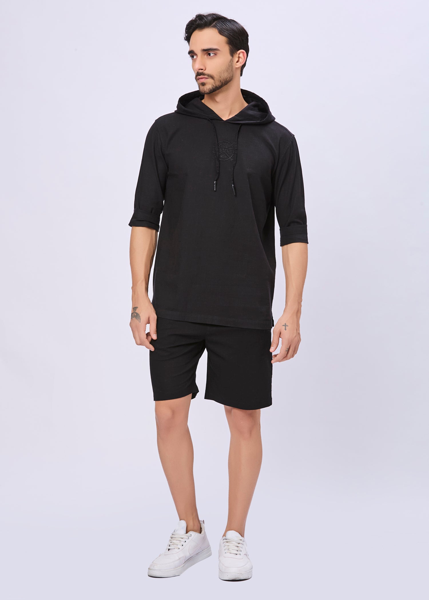 Simcox Solid Hoodie: Black