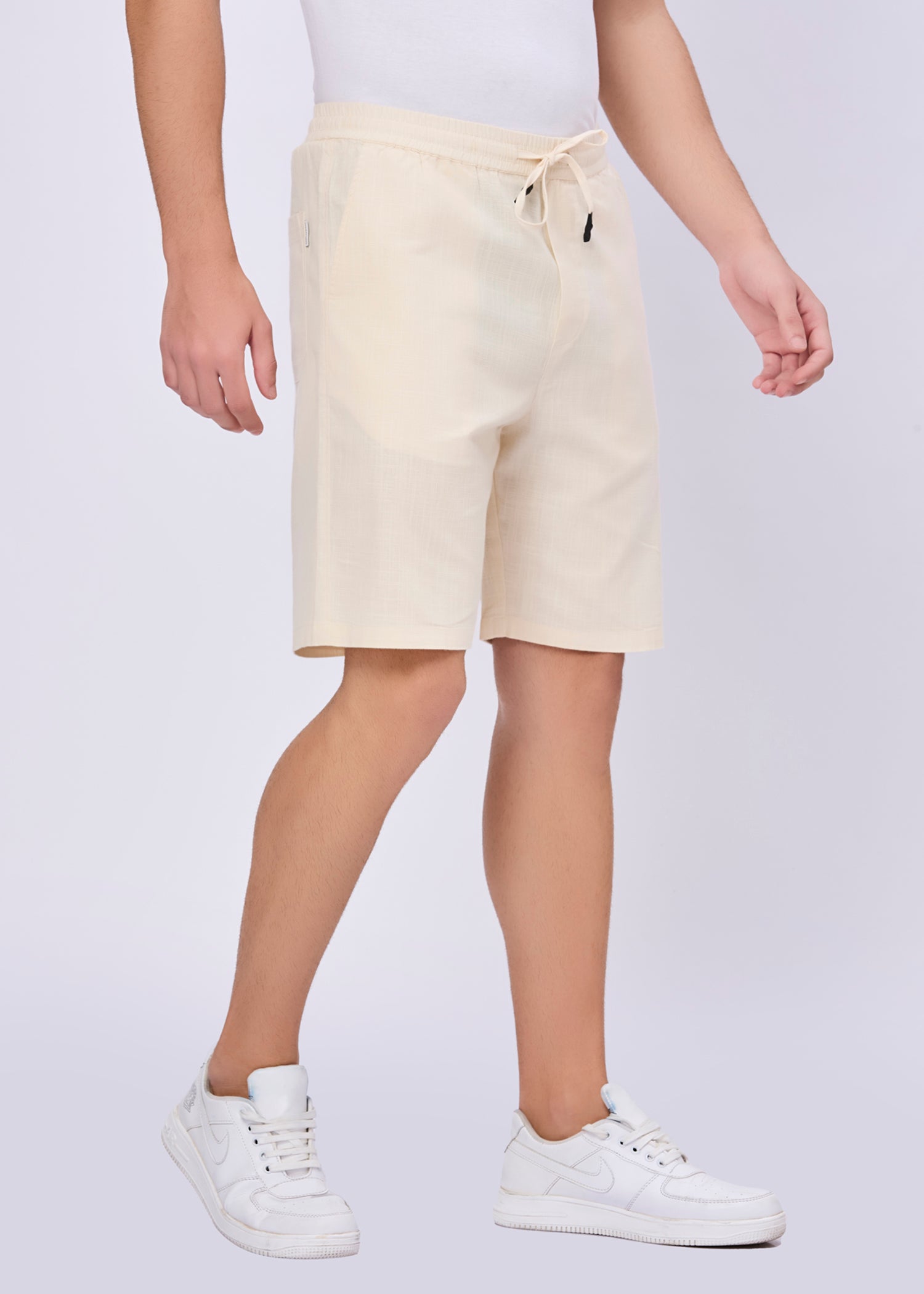Recall Solid Linen Casual Shorts