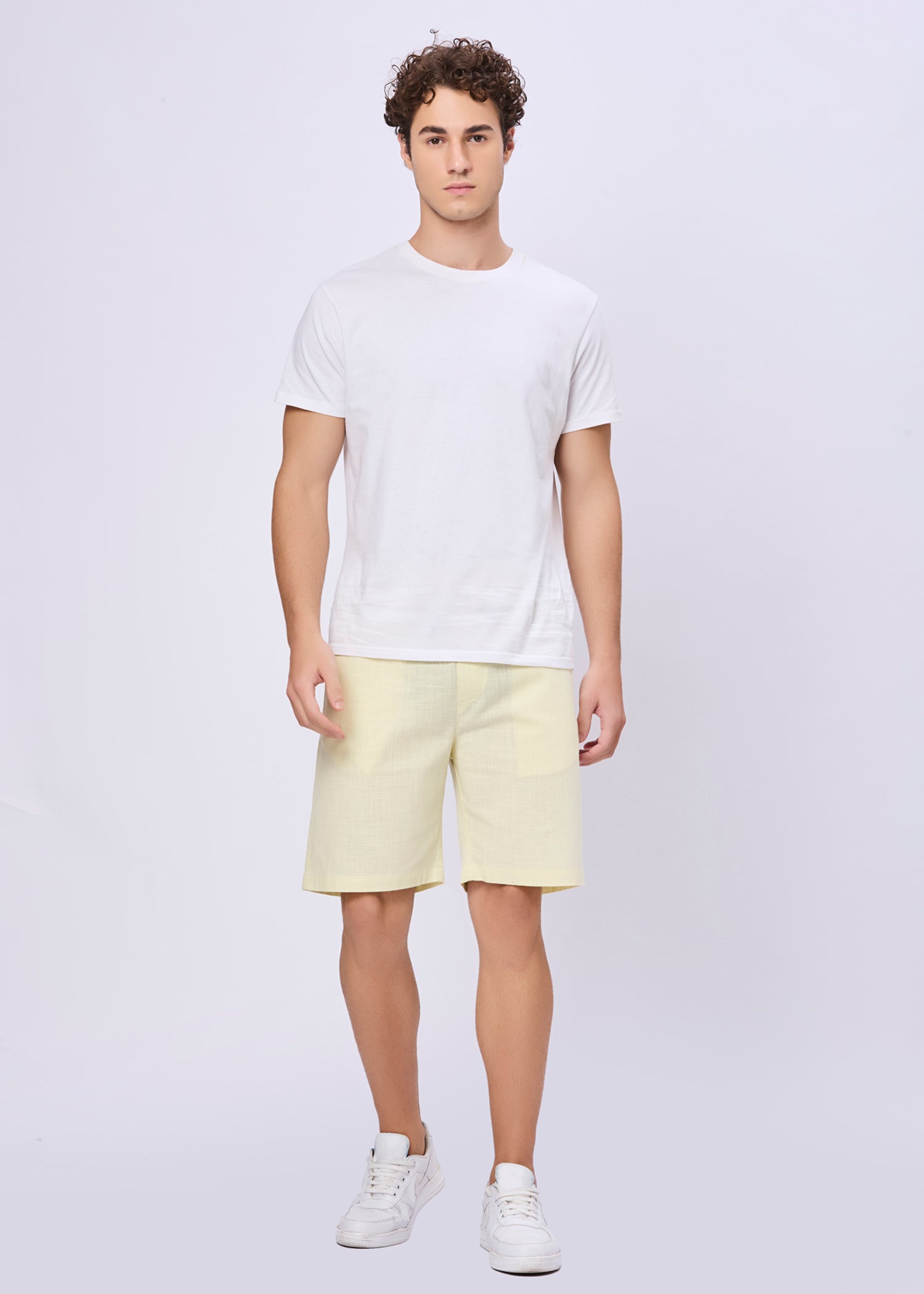 Recall Solid Linen Casual Shorts