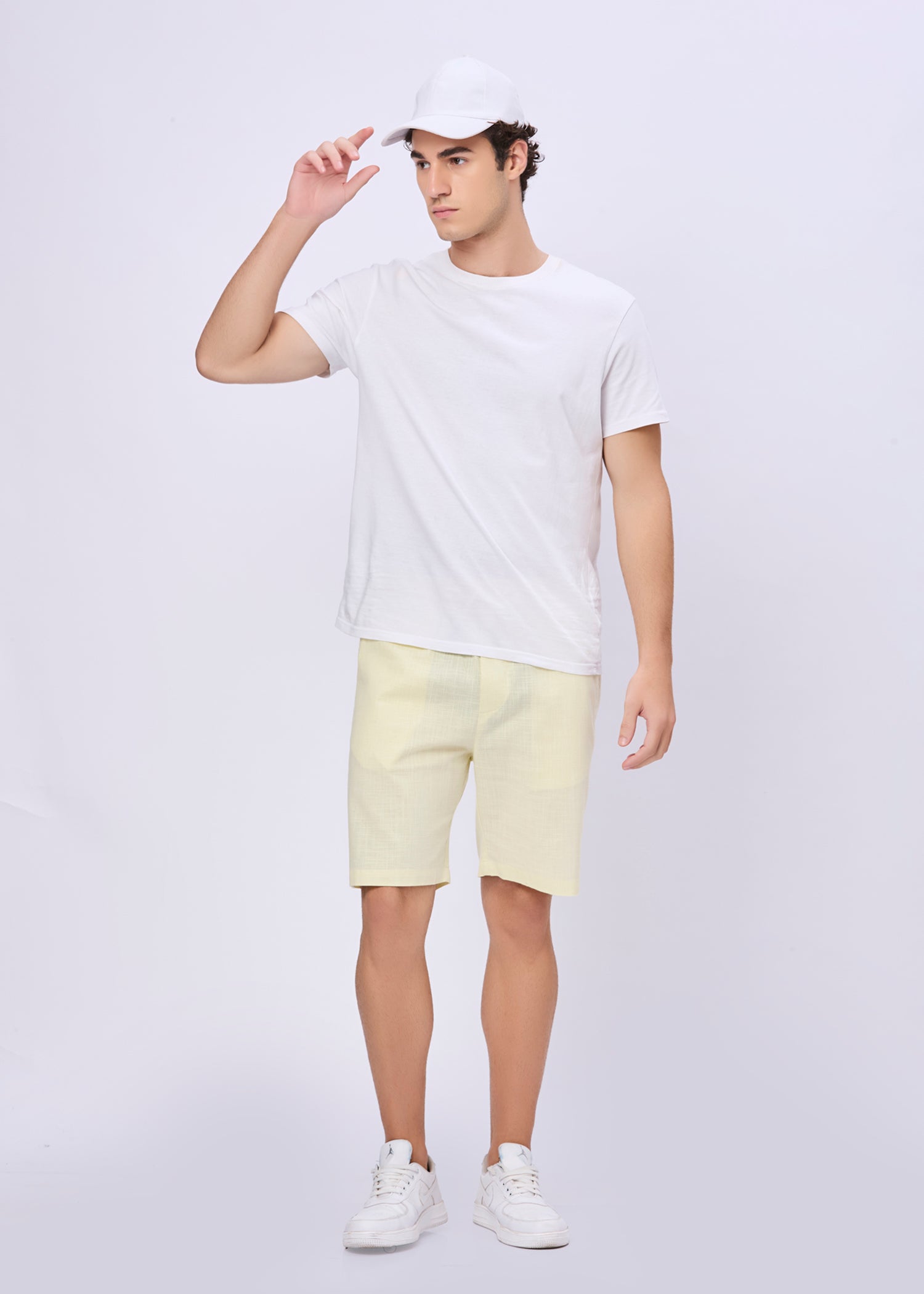 Recall Solid Linen Casual Shorts
