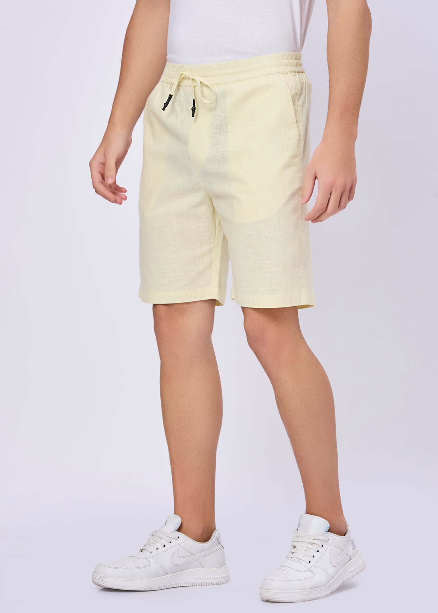 Recall Solid Linen Casual Shorts