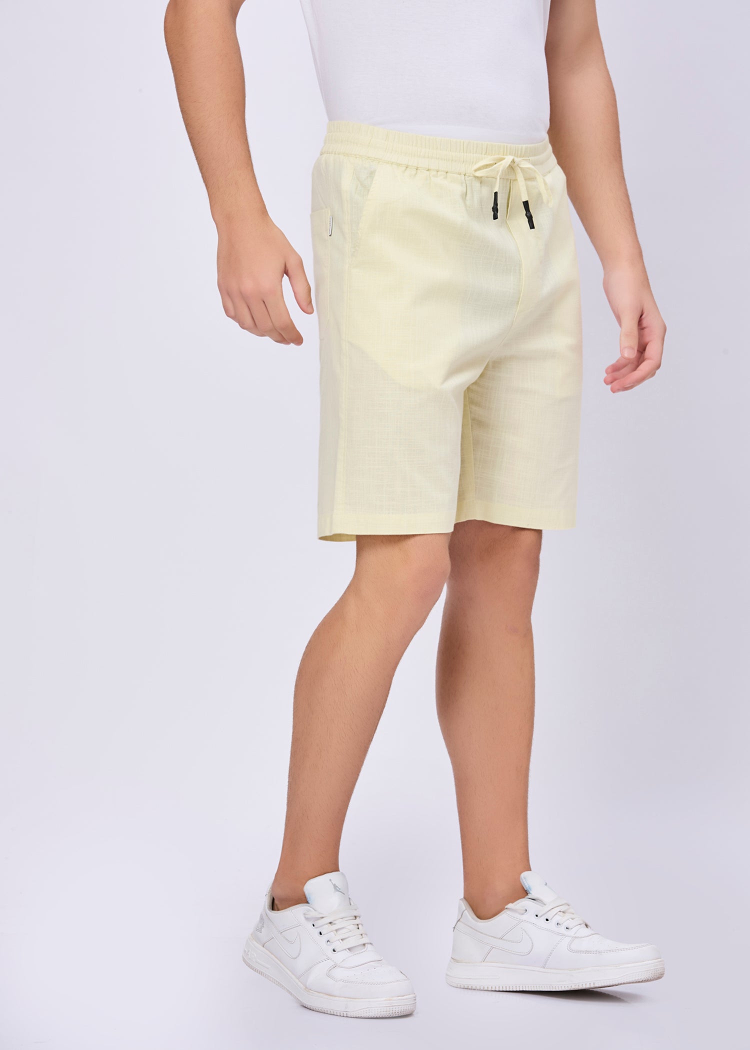 Recall Solid Linen Casual Shorts