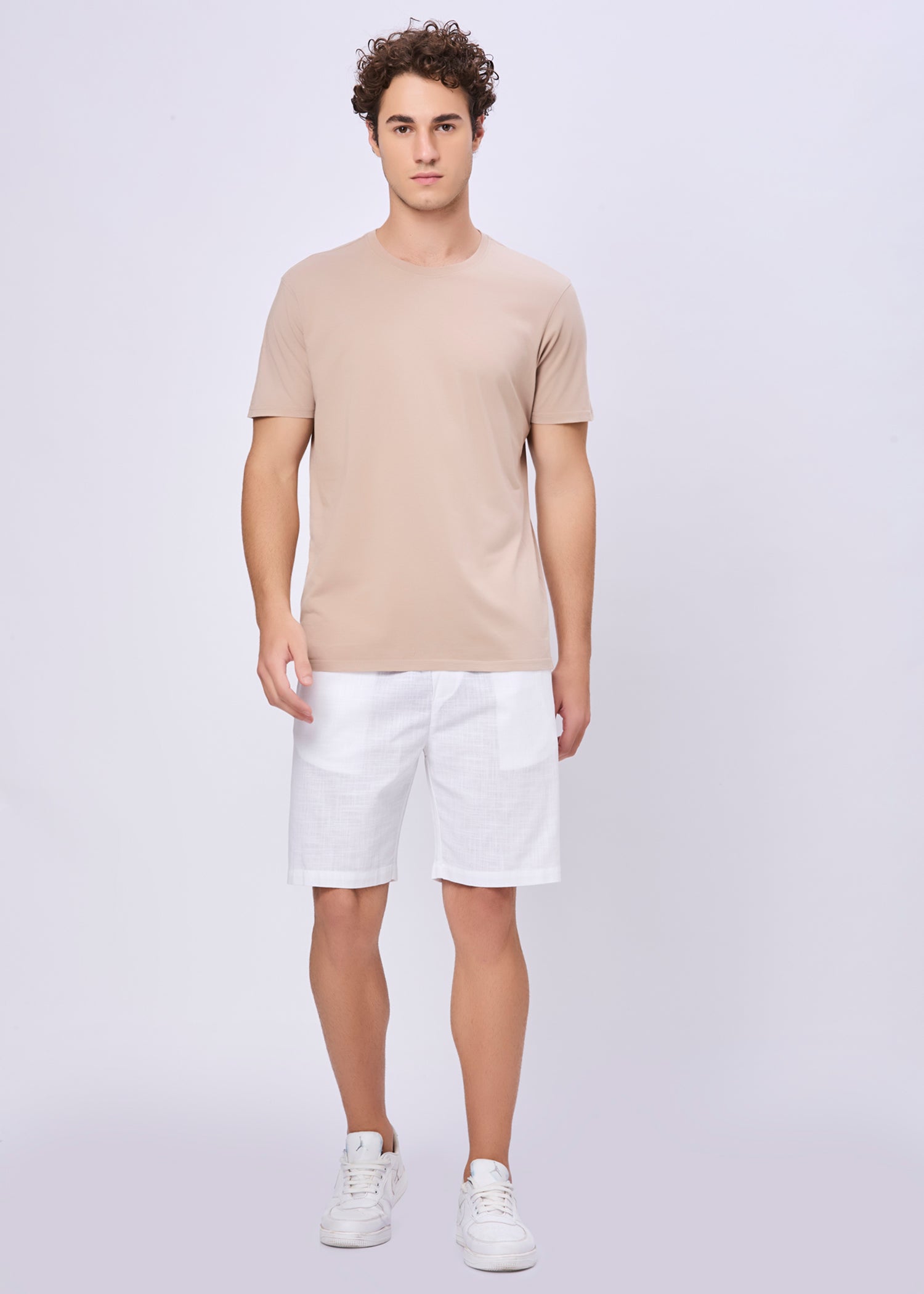 Recall Solid Linen Casual Shorts