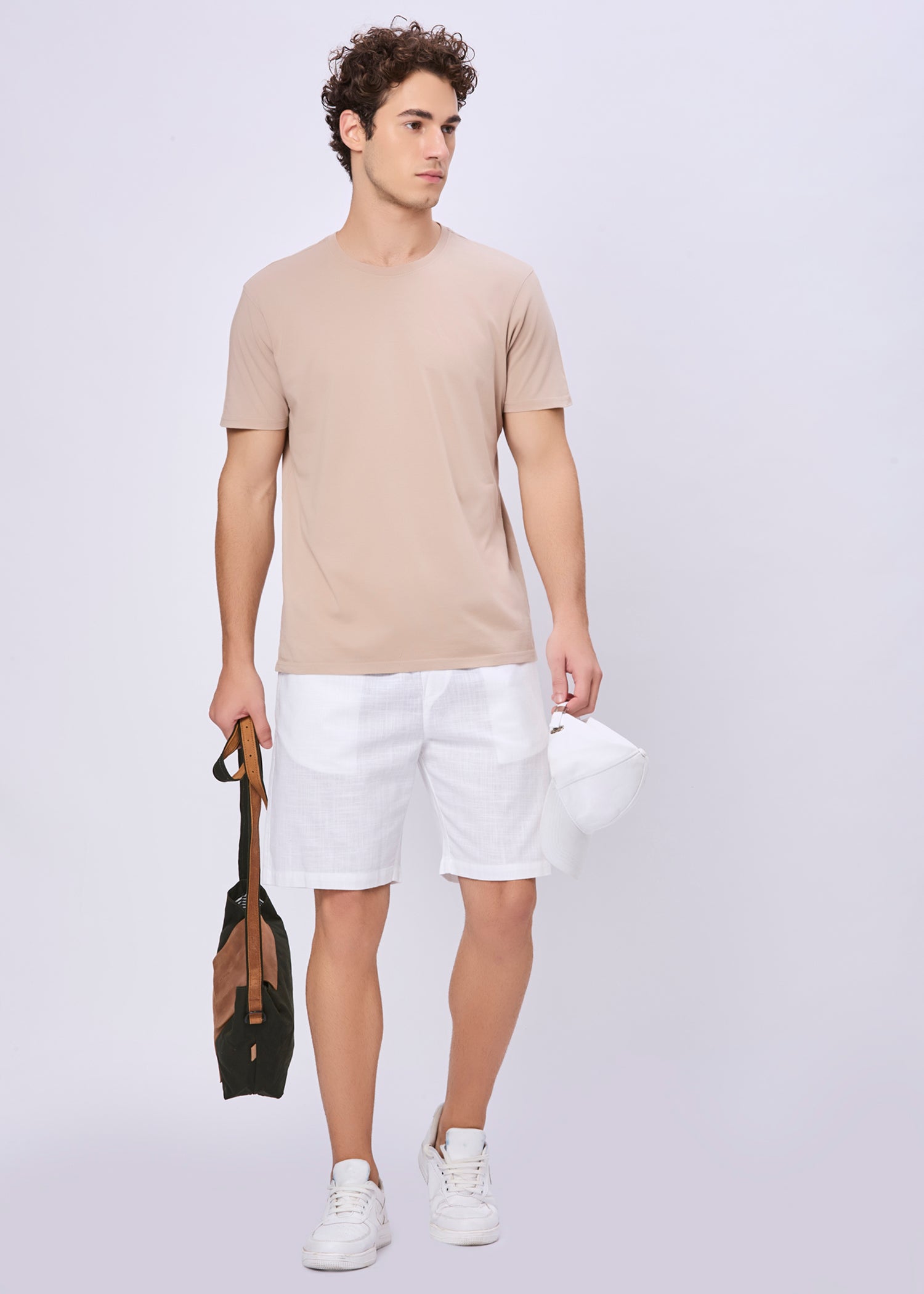 Recall Solid Linen Casual Shorts