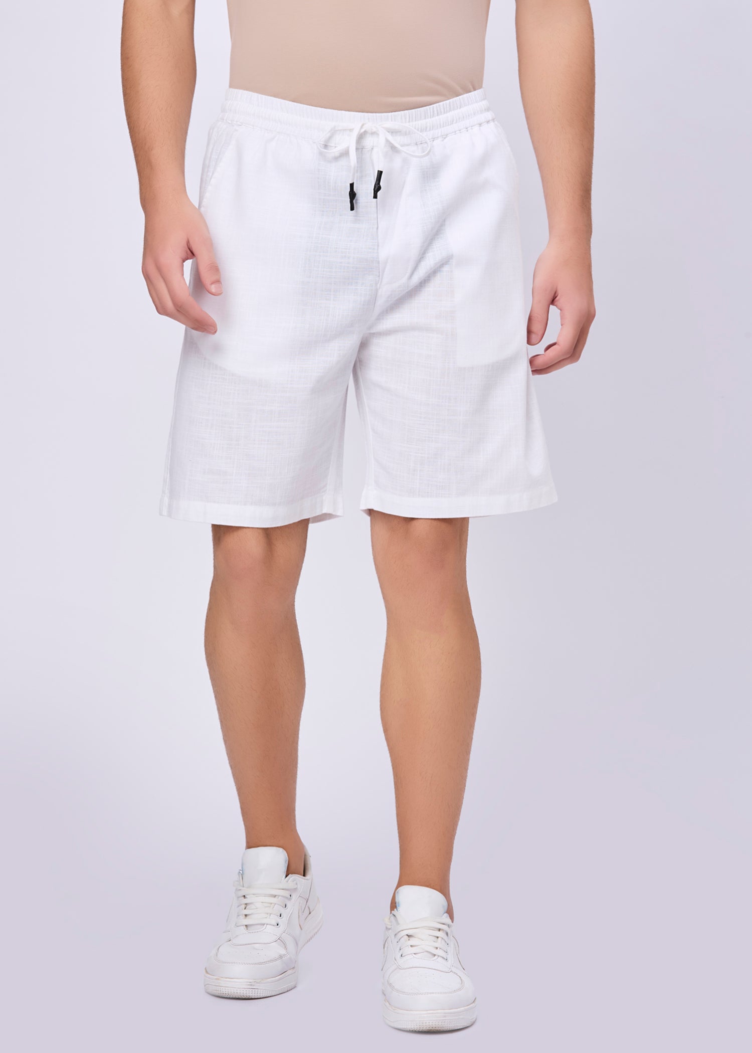 Recall Solid Linen Casual Shorts