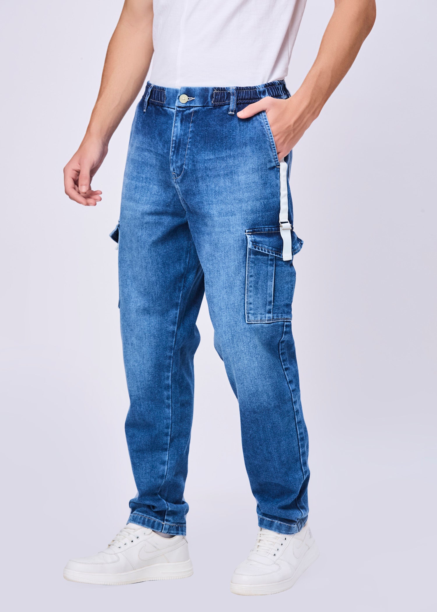Graskop Washed Denim Cargo Jeans