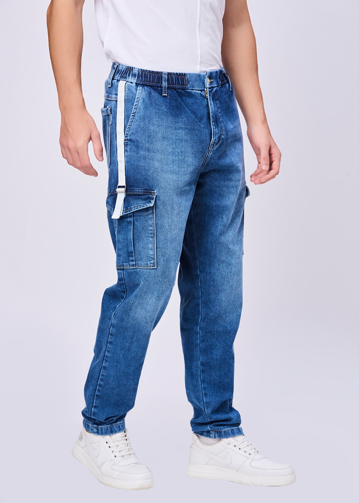 Graskop Washed Denim Cargo Jeans