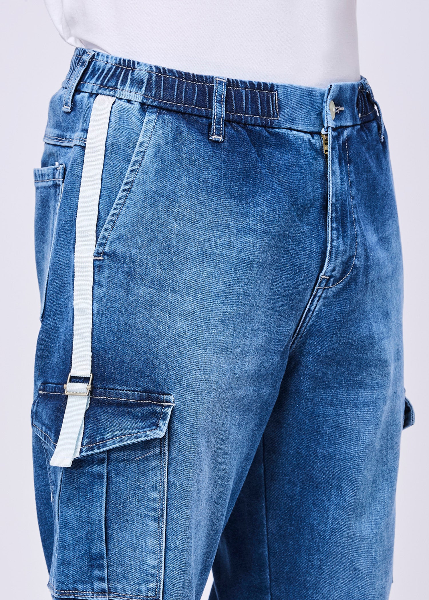 Graskop Washed Denim Cargo Jeans