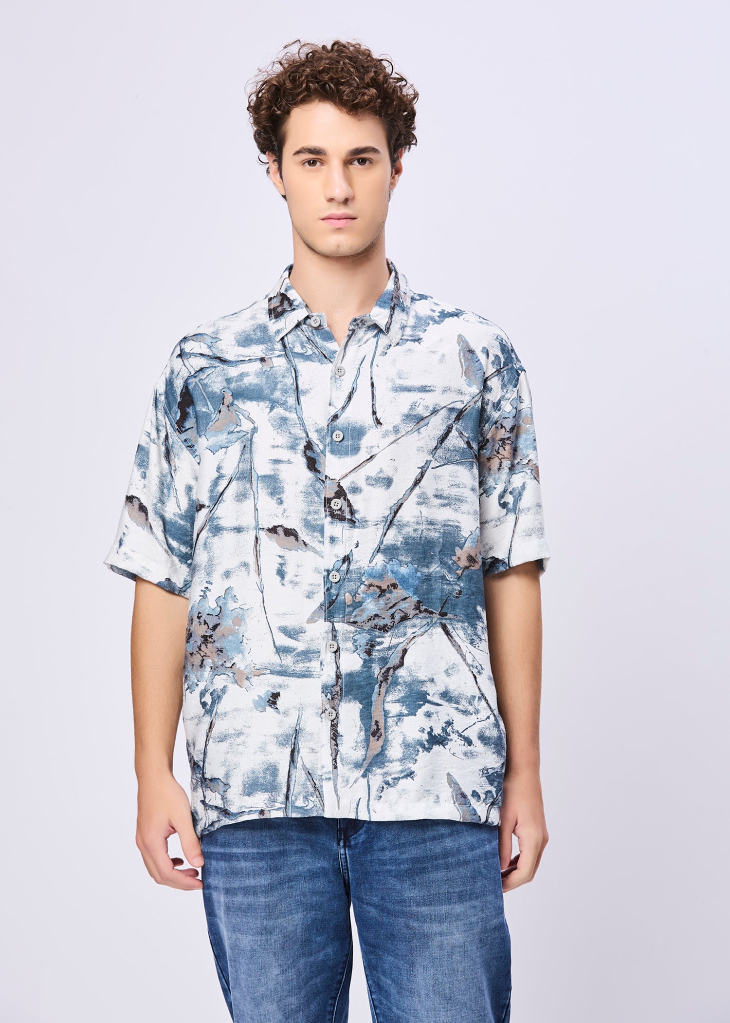 Beck Abstract Printed Oversized Shirt