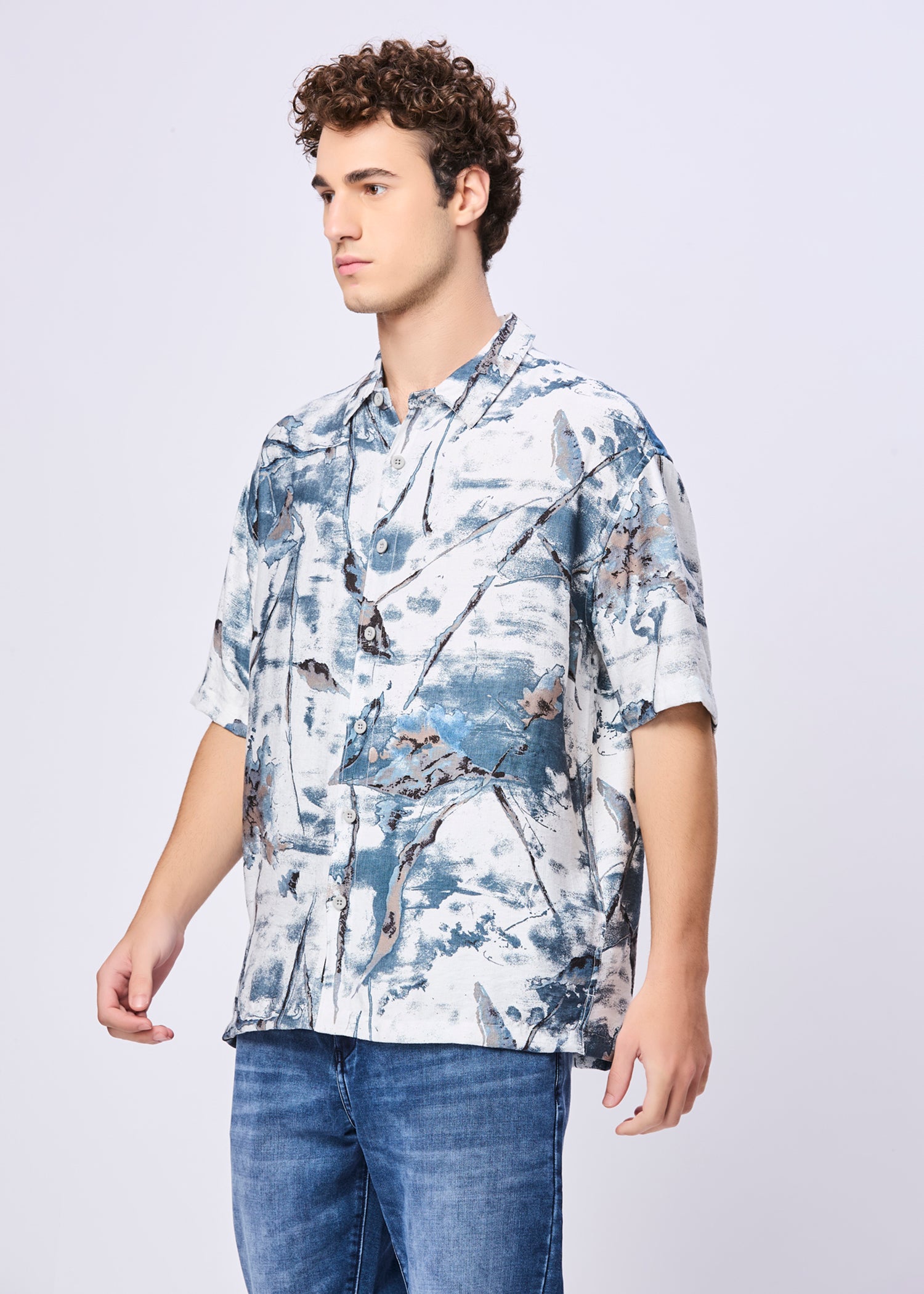 Beck Abstract Printed Oversized Shirt