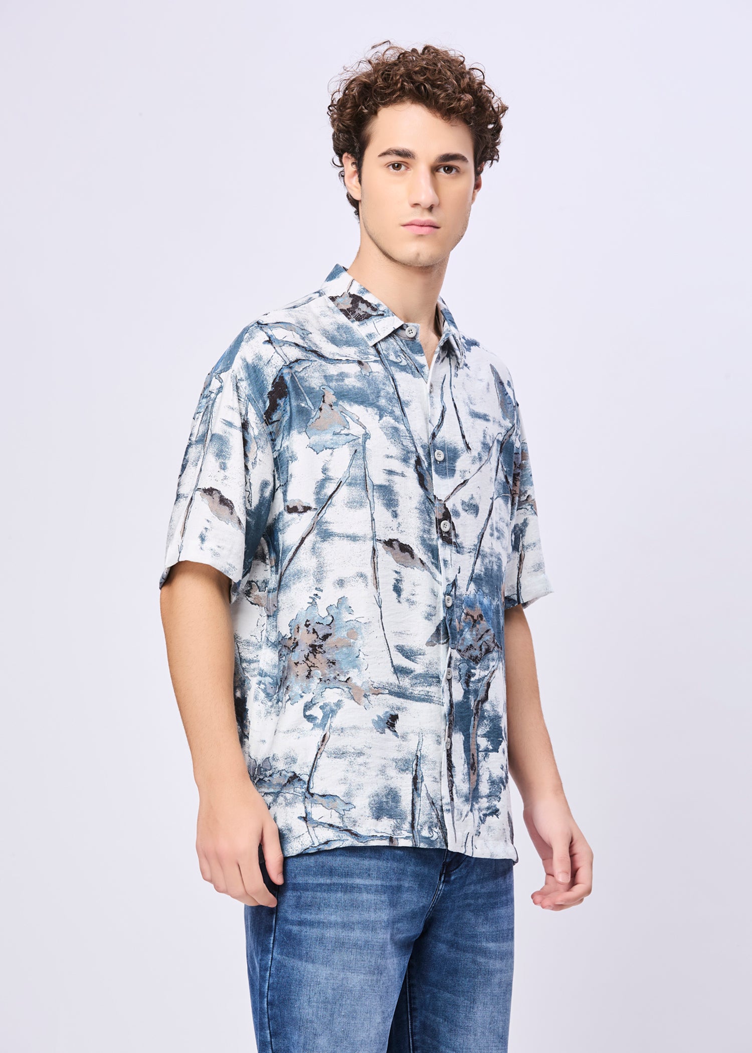 Beck Abstract Printed Oversized Shirt