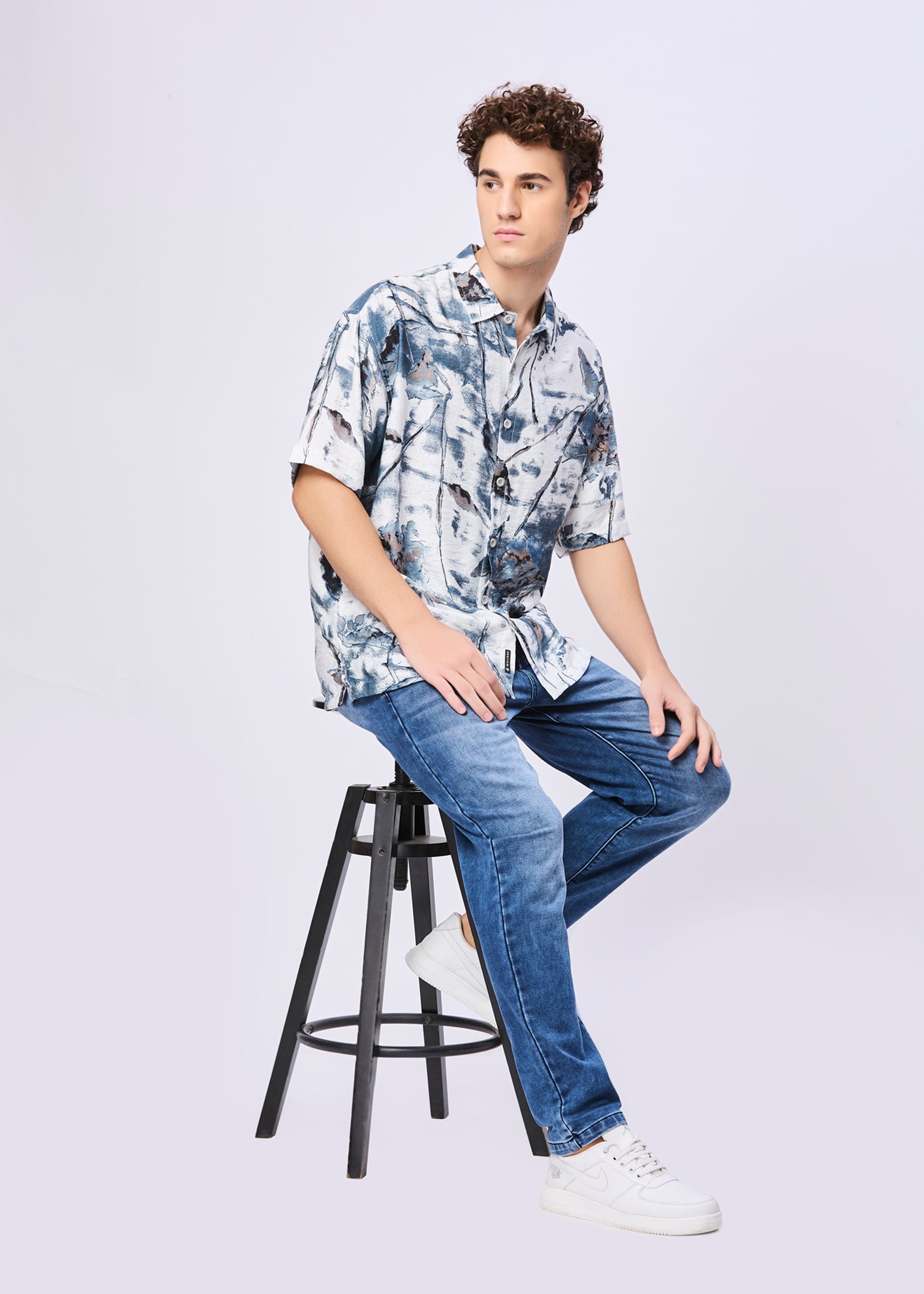 Beck Abstract Printed Oversized Shirt
