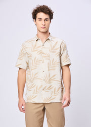 Kelley Tropical Leaf Print Casual Shirt