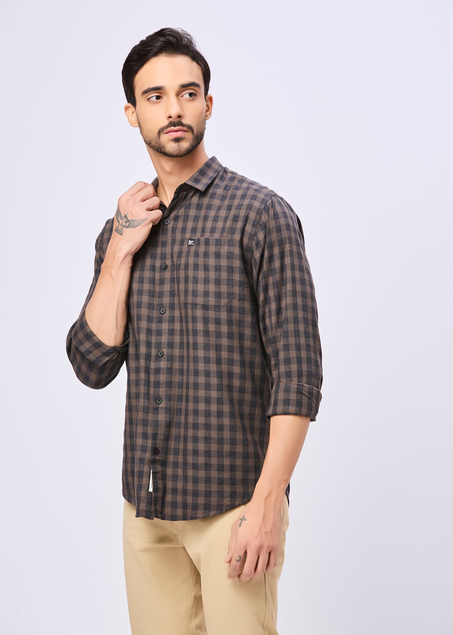 Mawae Gingham Checked Casual Shirt