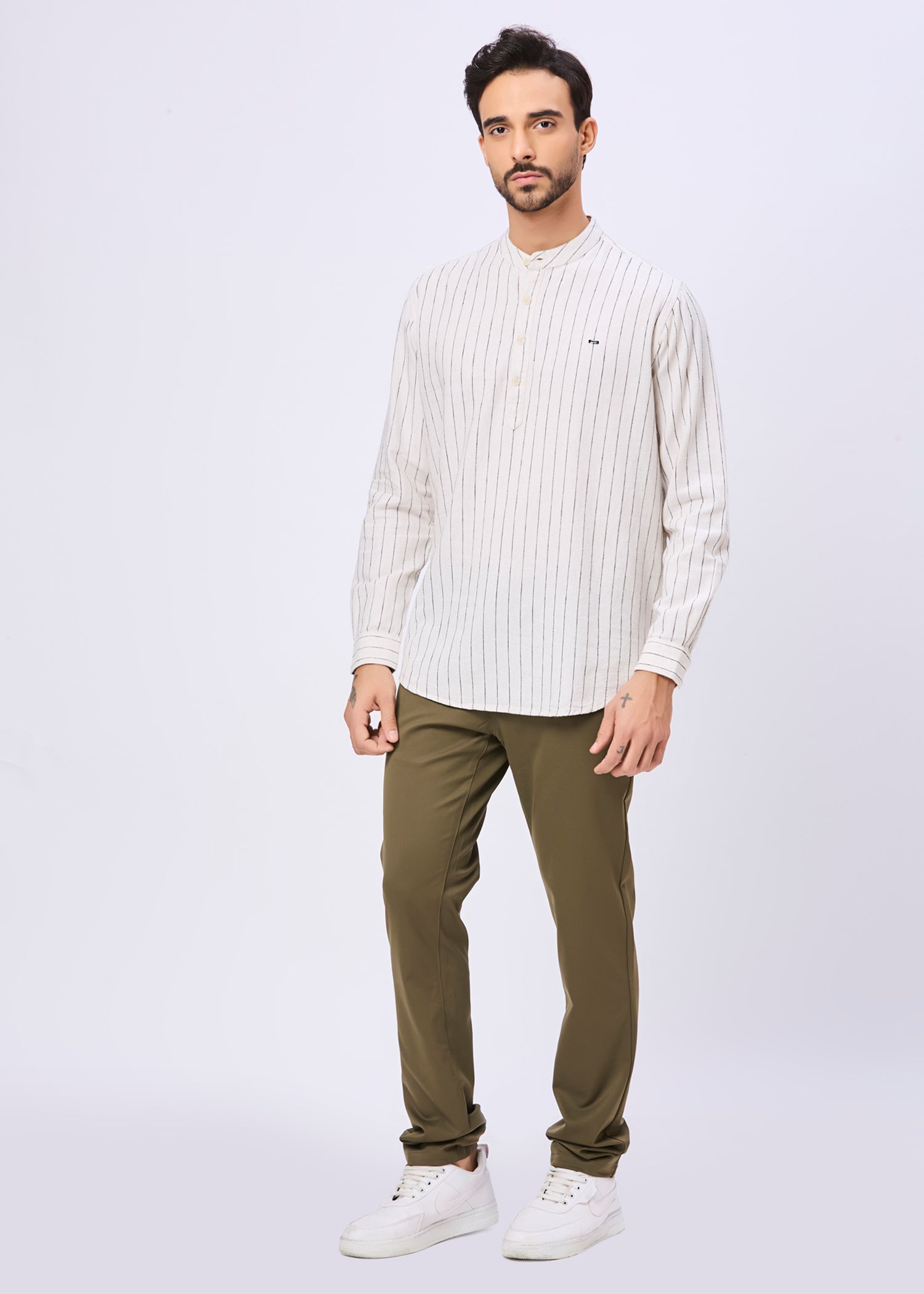 Newsome Striped Casual Kurta Shirt