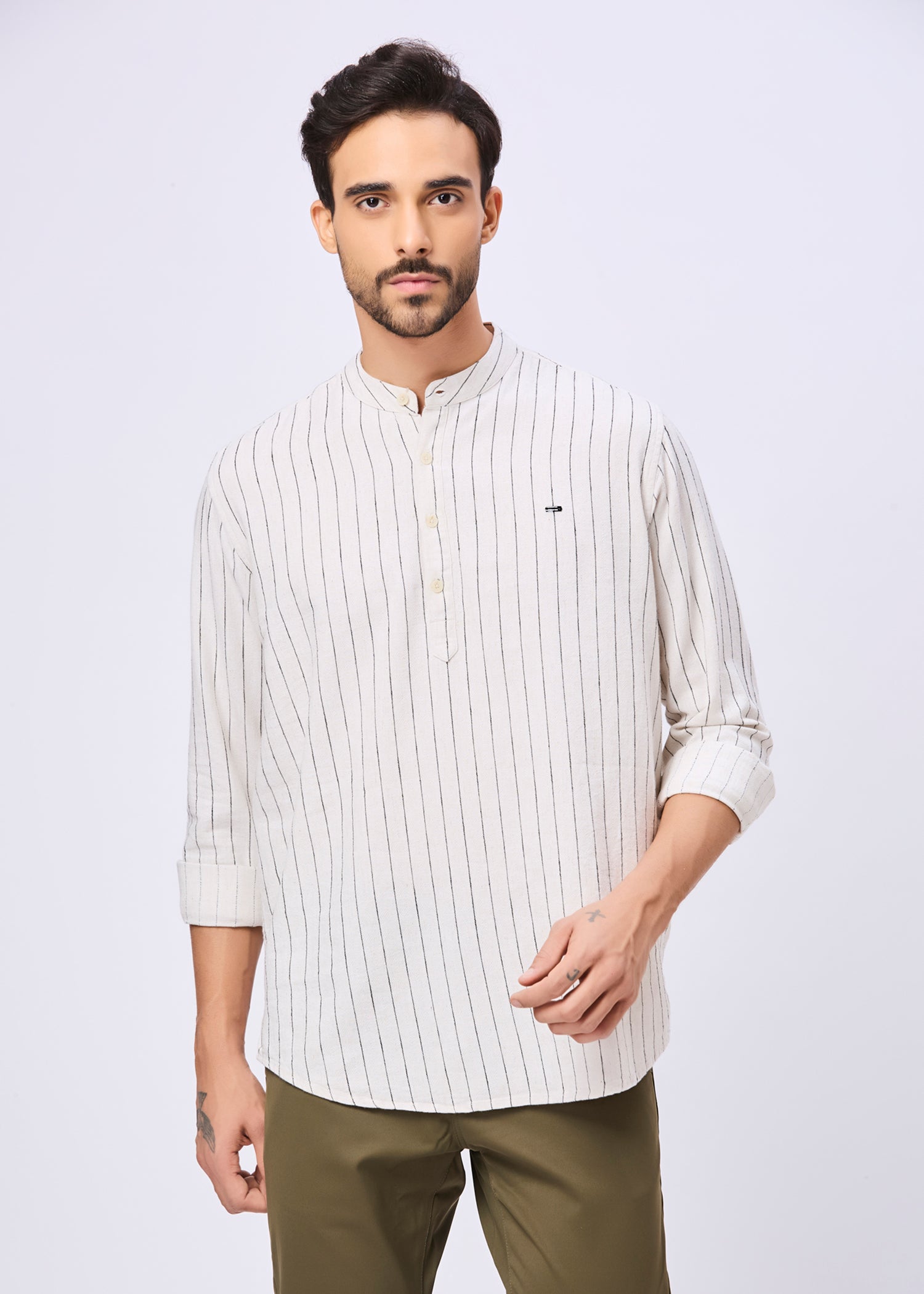 Newsome Striped Casual Kurta Shirt