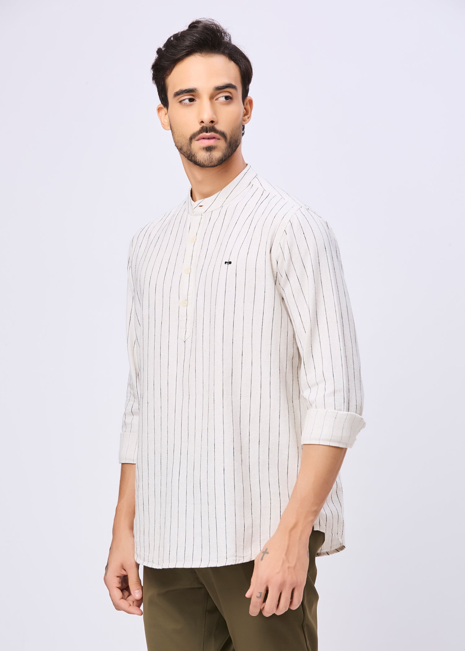 Newsome Striped Casual Kurta Shirt