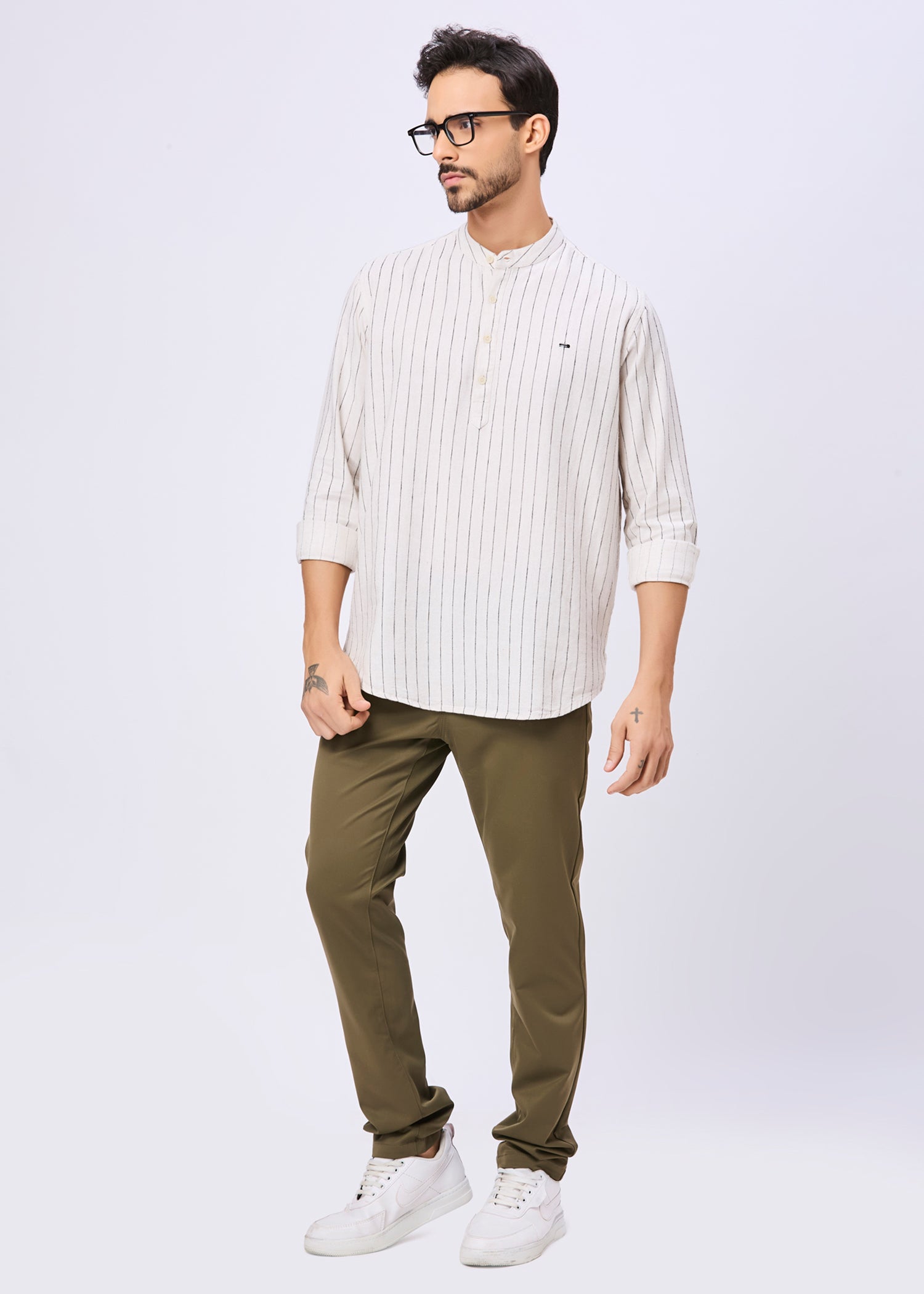 Newsome Striped Casual Kurta Shirt