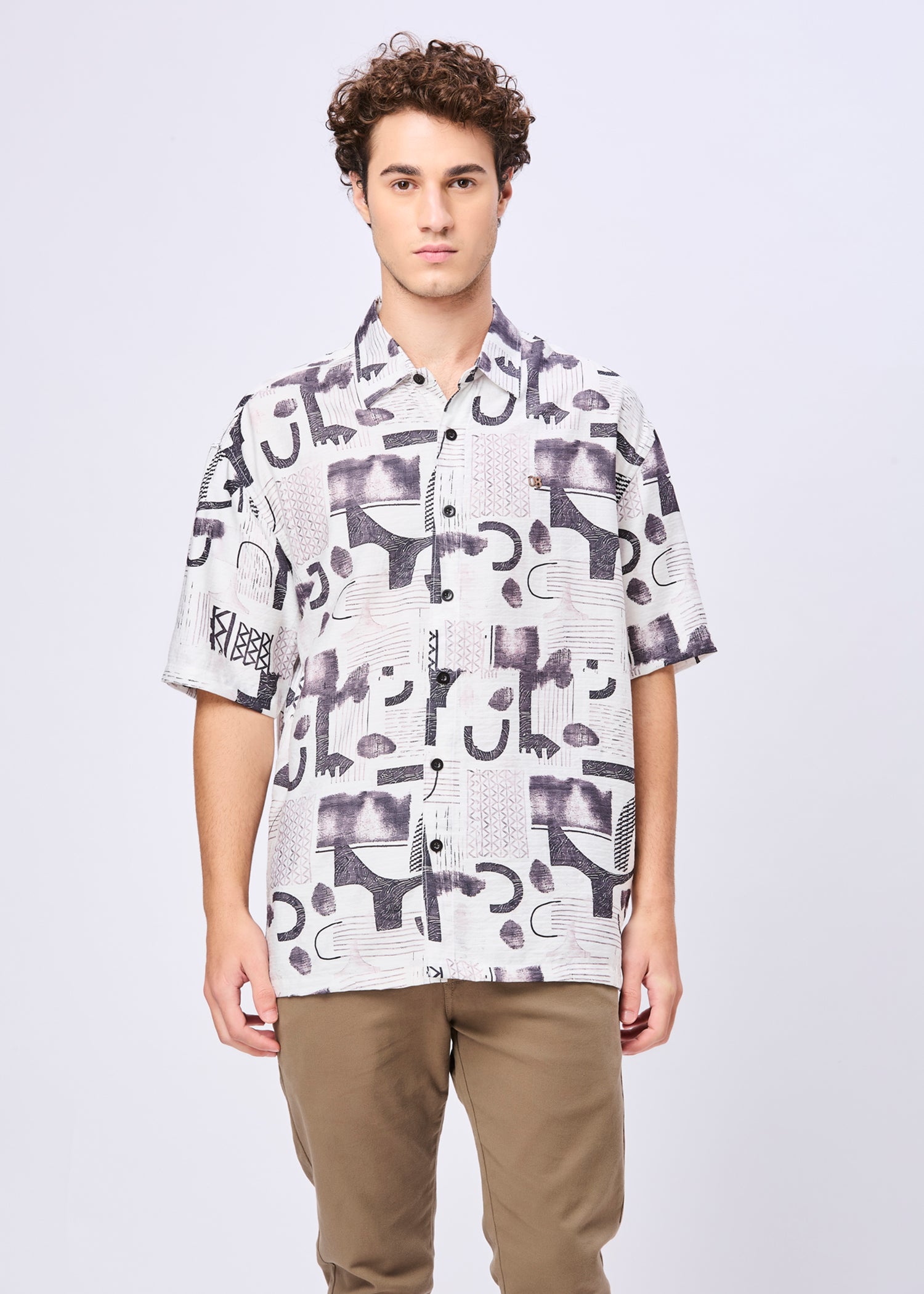 Blozis Abstract Printed Oversized Shirt