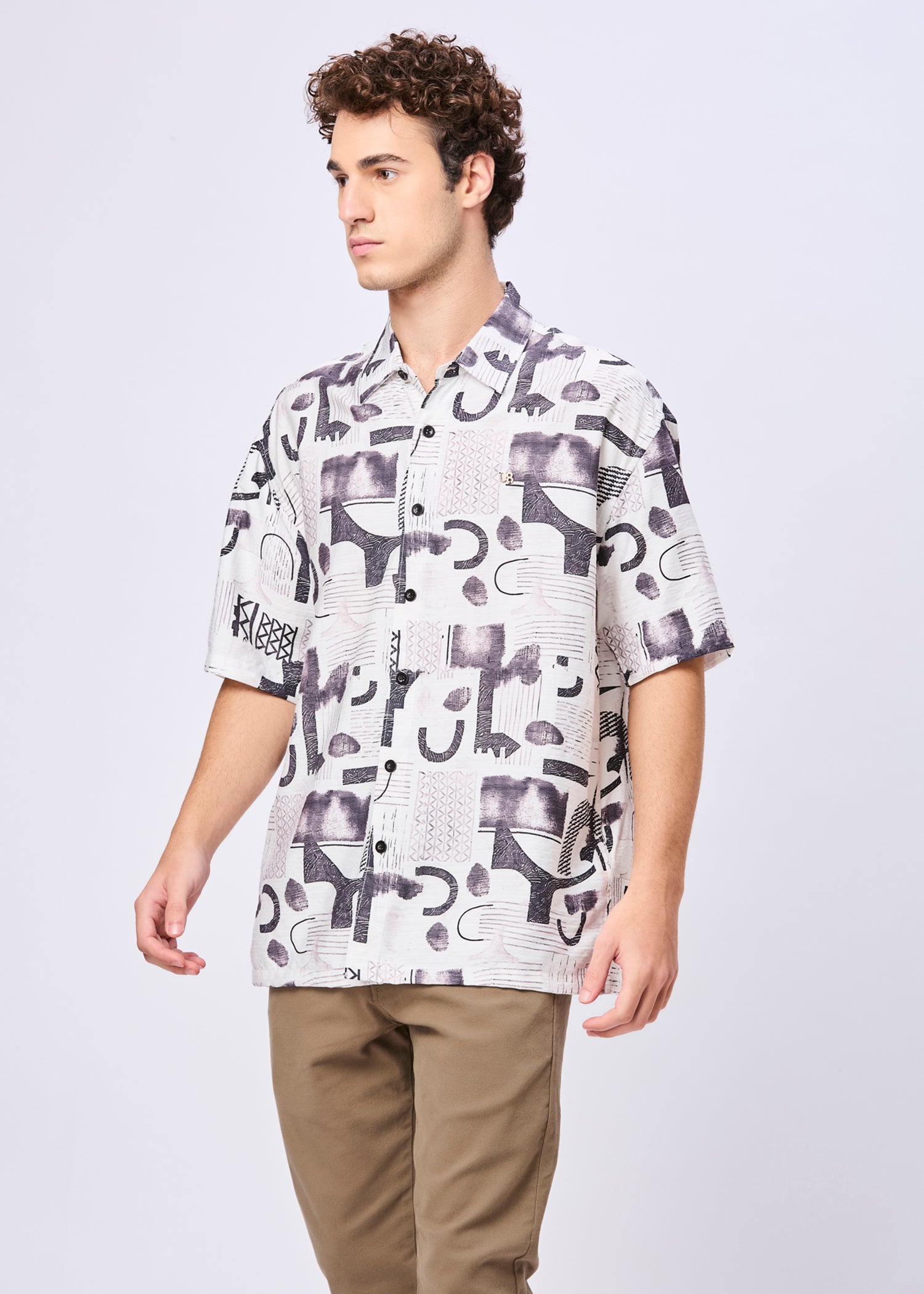 Blozis Abstract Printed Oversized Shirt