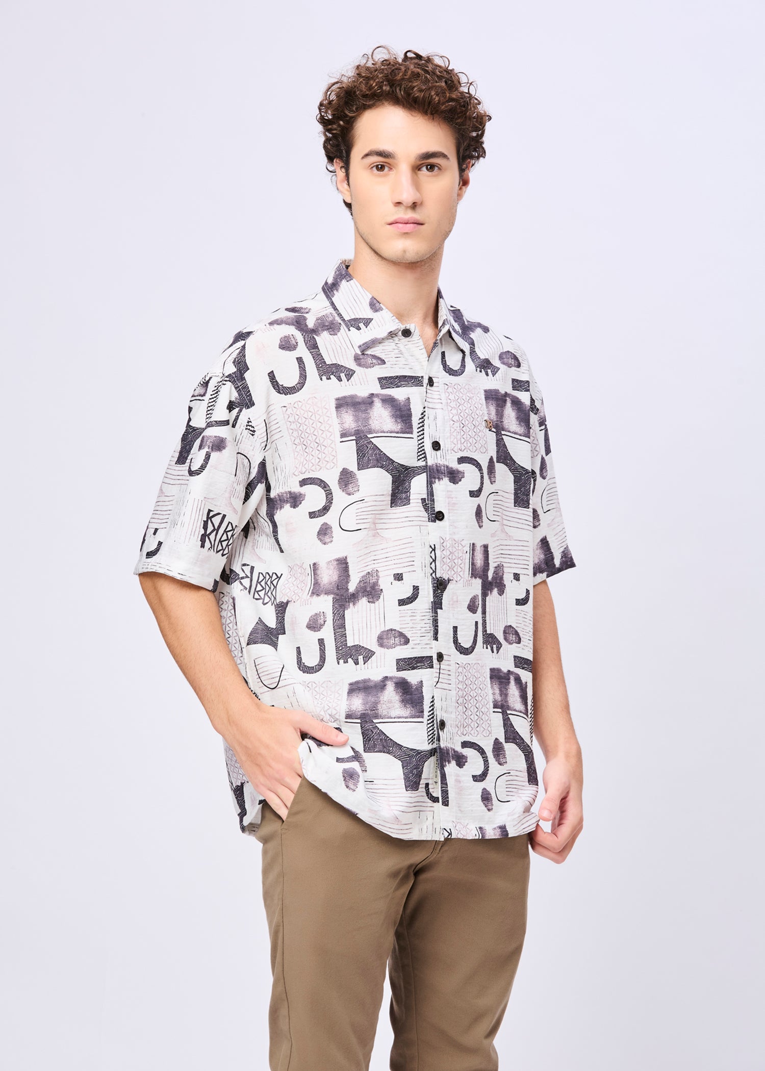 Blozis Abstract Printed Oversized Shirt