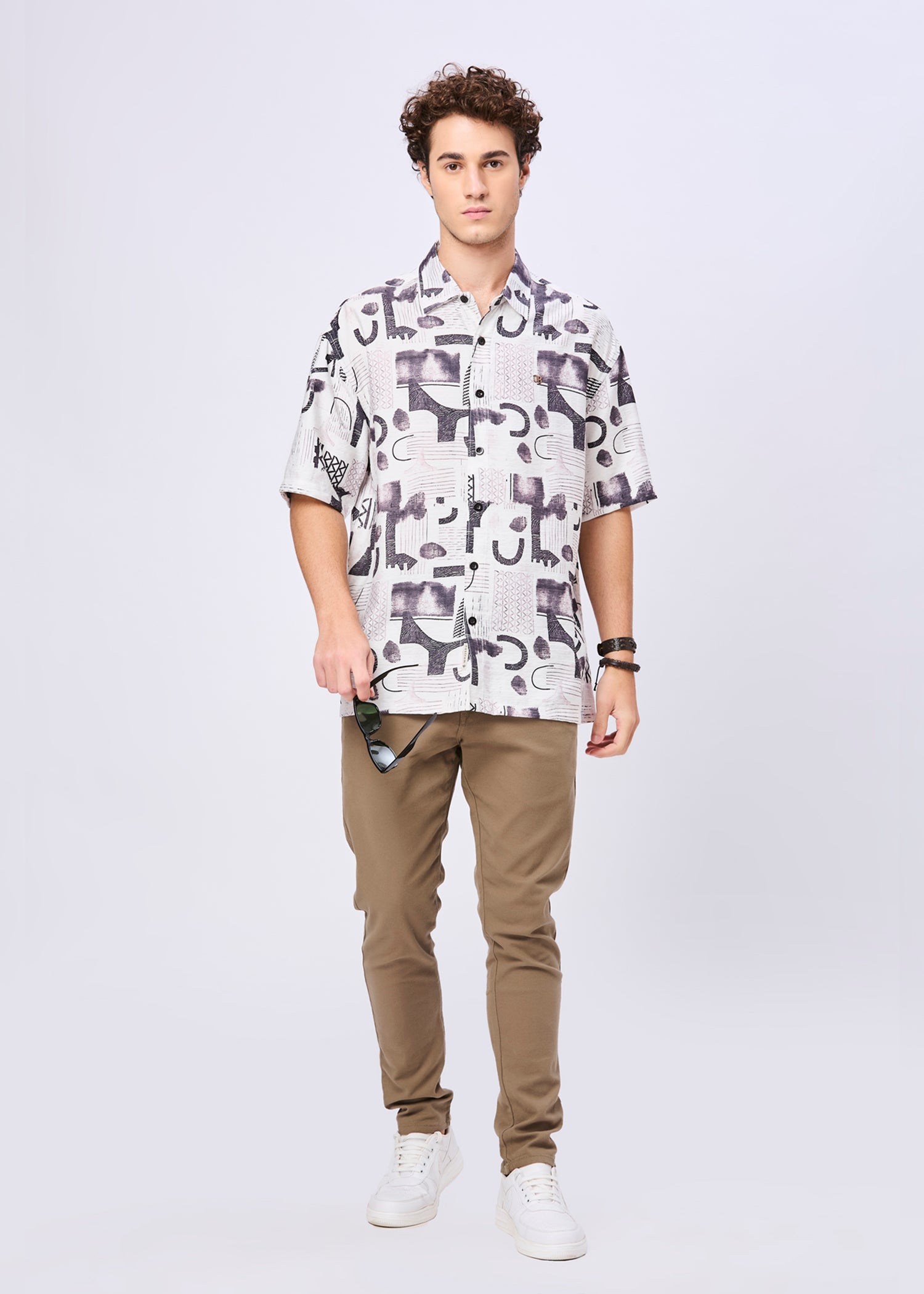 Blozis Abstract Printed Oversized Shirt