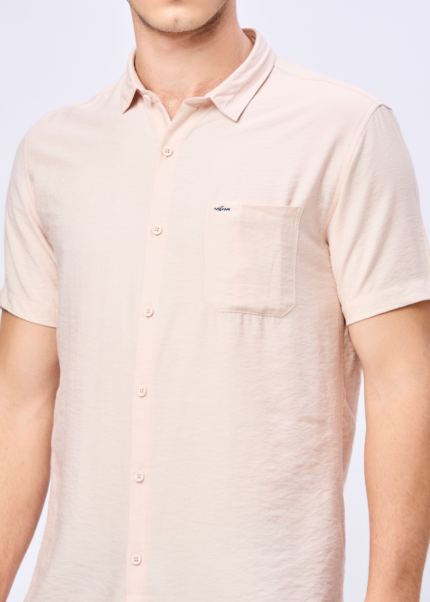 Vindicate Solid Casual Shirt: Beige