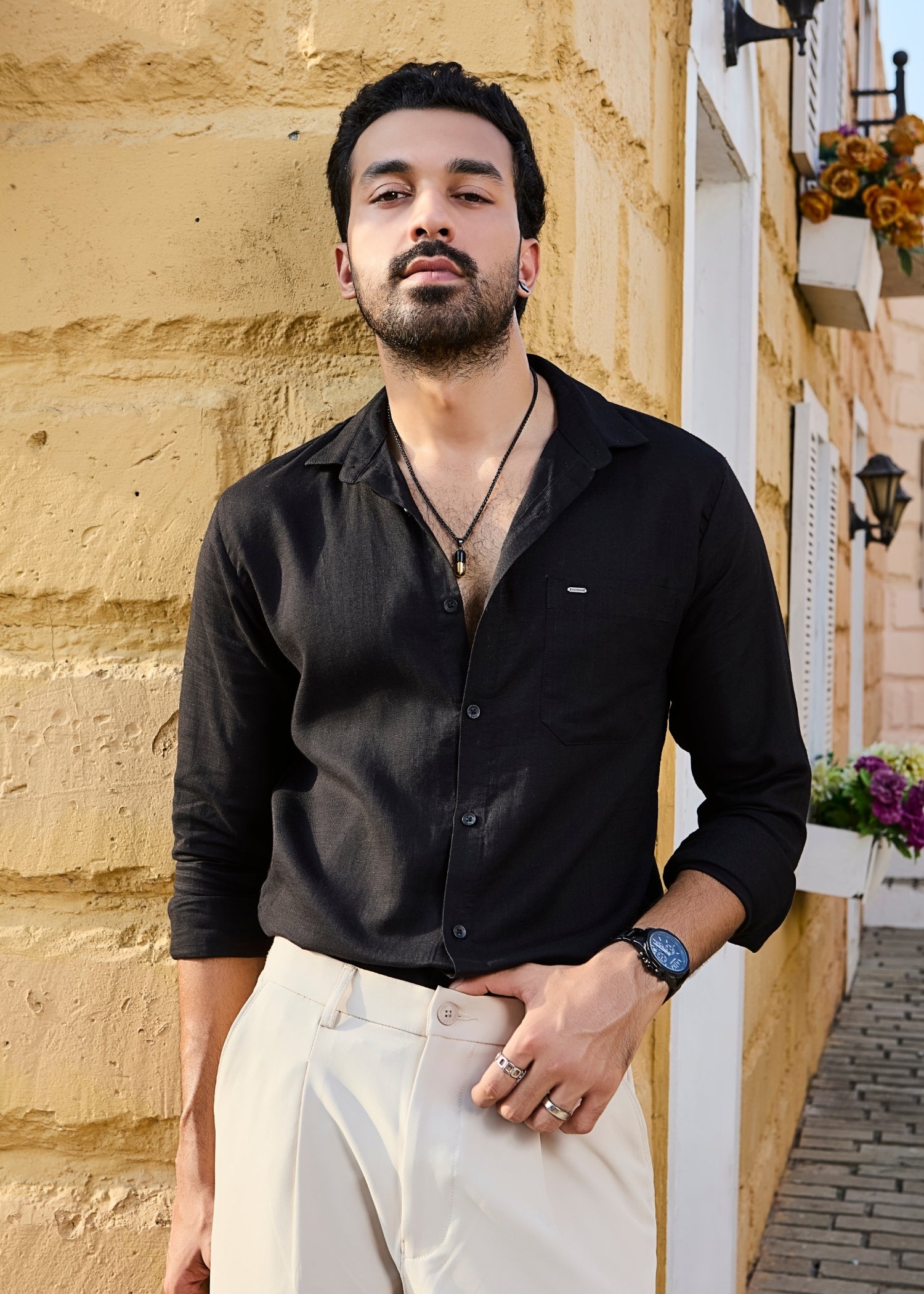 Keen Solid Full Sleeve Shirt: Black