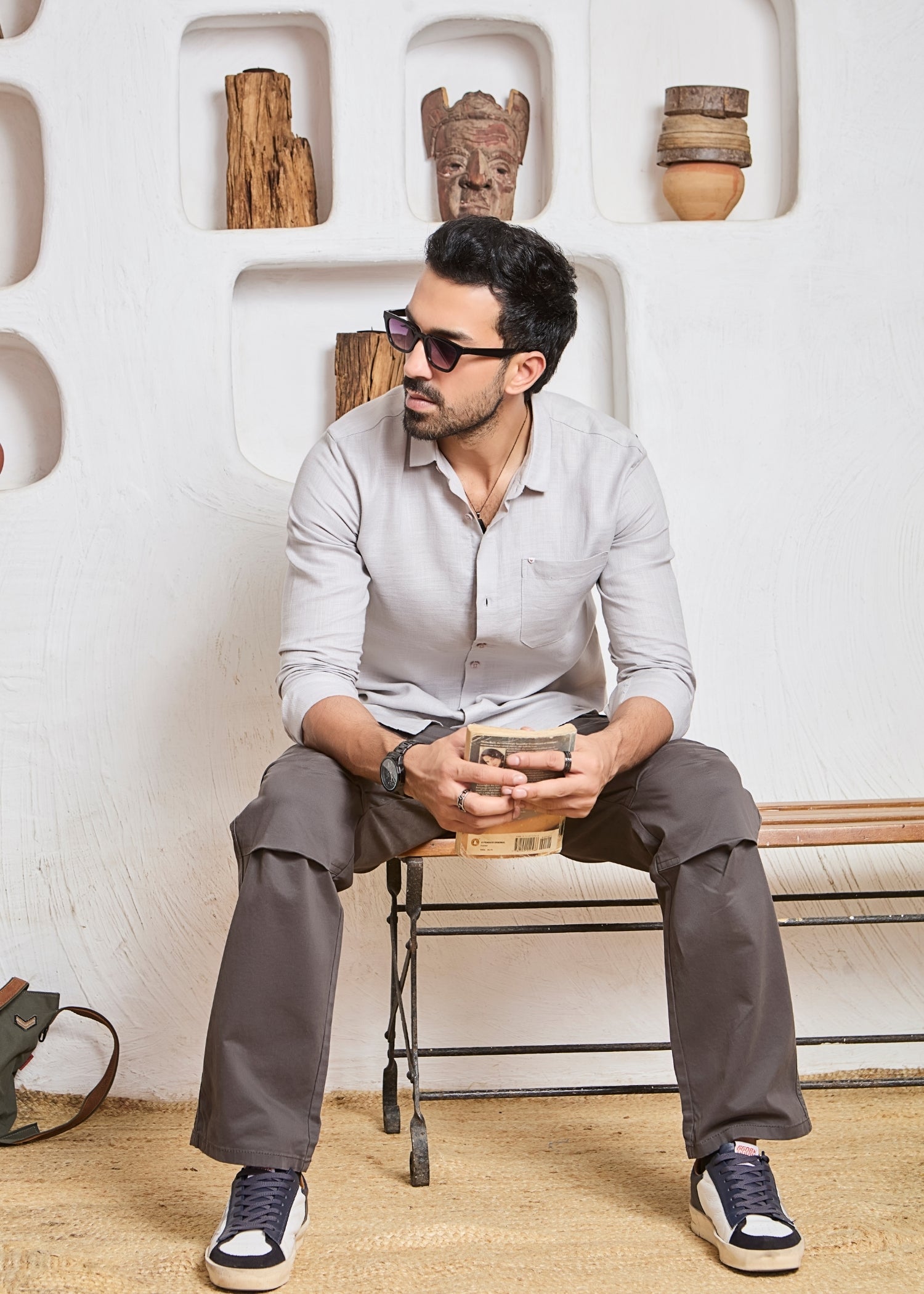 Keen Solid Full Sleeve Shirt: Light Grey