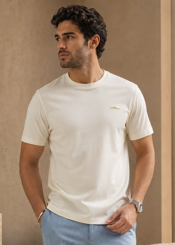 Mindgame Solid Casual T-Shirt: White