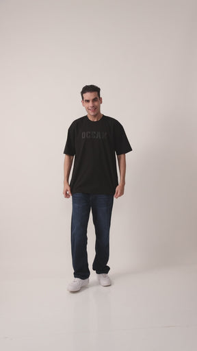 Oversized T-Shirt for Men | Ocean Print Streetwear Cotton Tee