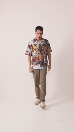 SEGMON Half Sleeve Shirt for Men | Bold Printed Casual Wear