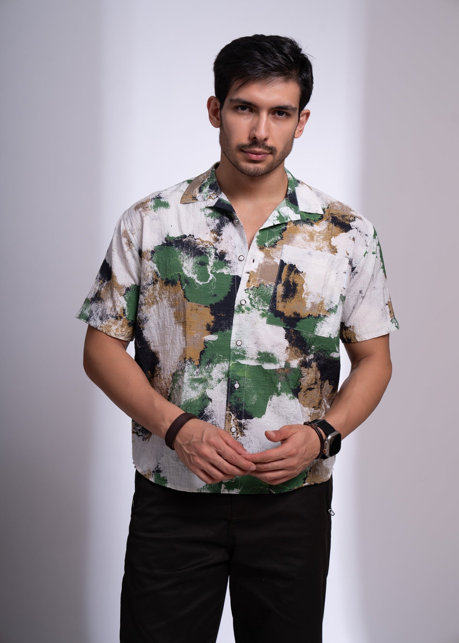 Men’s Abstract Printed Shirt | Half Sleeve Casual Resort Wear
