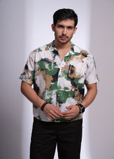 Men’s Abstract Printed Shirt | Half Sleeve Casual Resort Wear