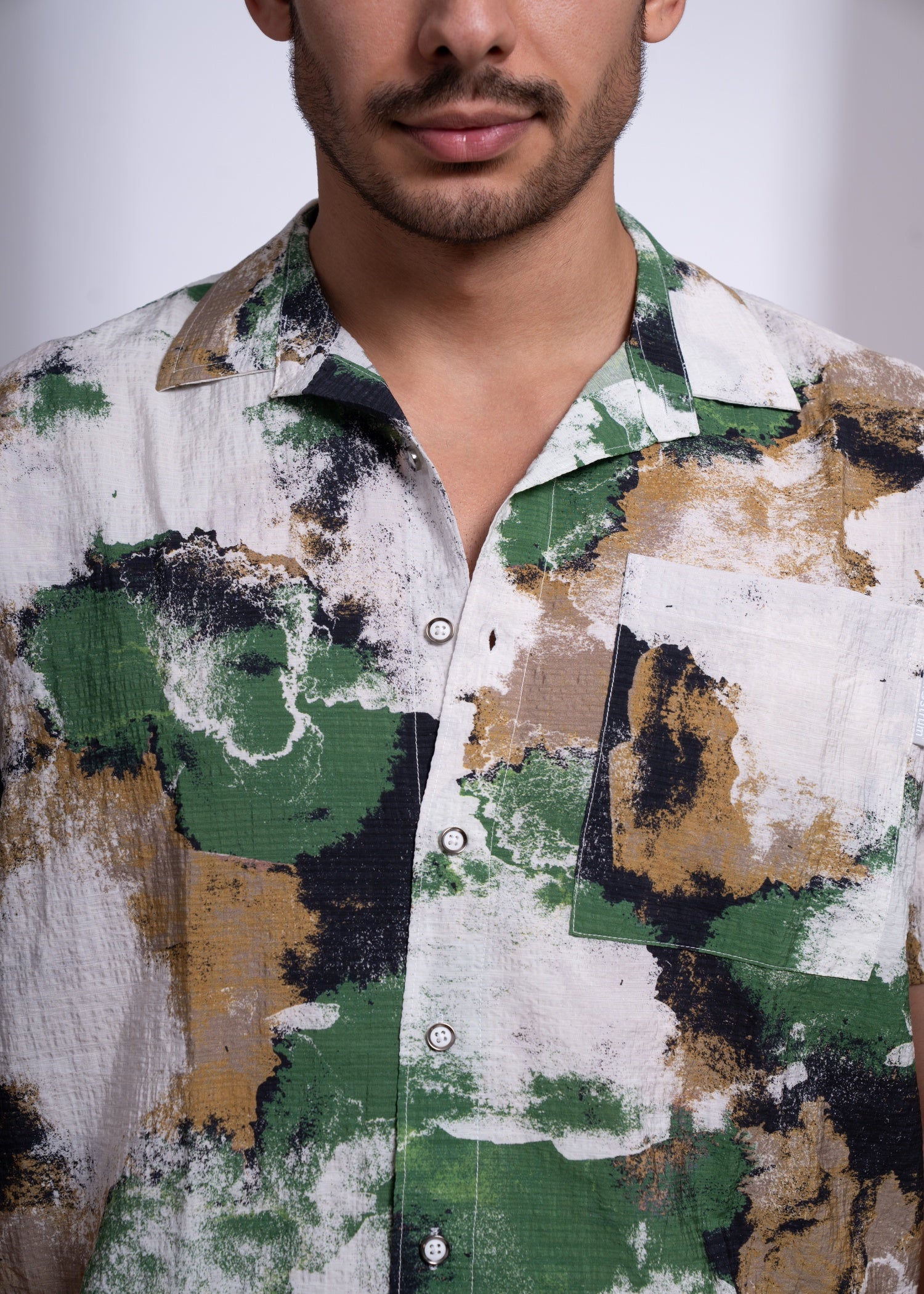 Men’s Abstract Printed Shirt | Half Sleeve Casual Resort Wear