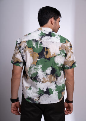 Men’s Abstract Printed Shirt | Half Sleeve Casual Resort Wear