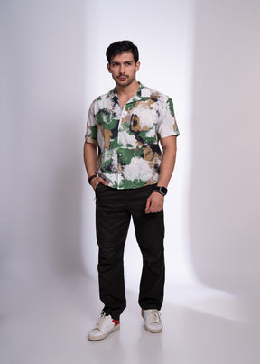 Men’s Abstract Printed Shirt | Half Sleeve Casual Resort Wear